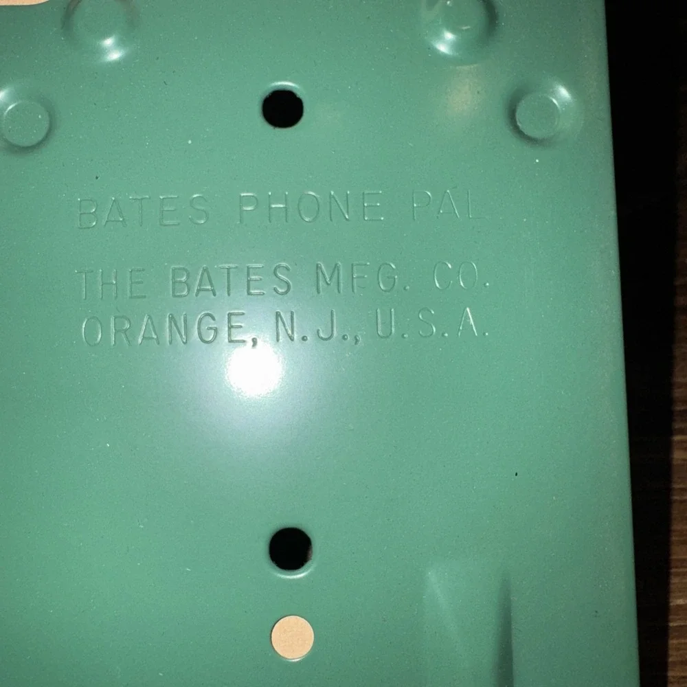 Vintage 1950s Bates Autodex Green Address List Finder, Slim Felt Bottom W Cards